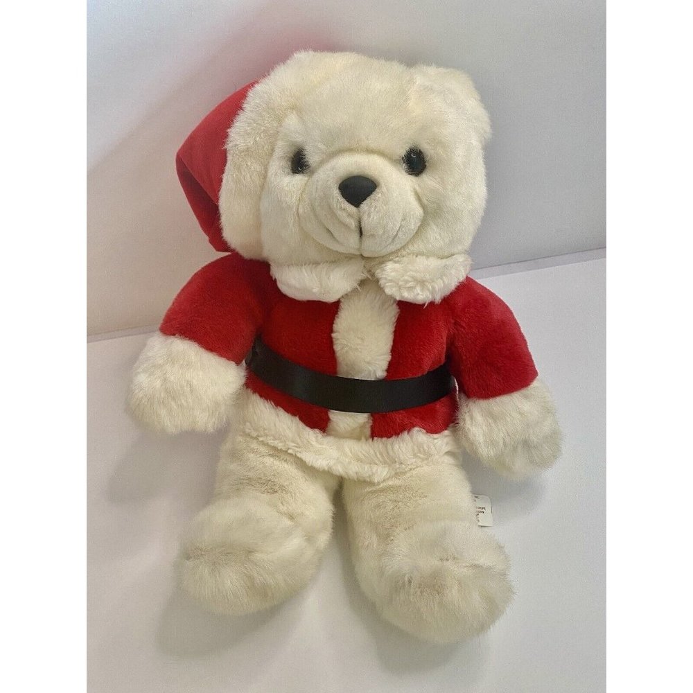 Chosun Santa White Bear Plush 15” Stuffed Animal Christmas Hat Holiday